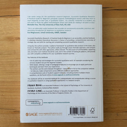 Successful Qualitative Research Guide for Beginners Braun Clarke Paperback GD