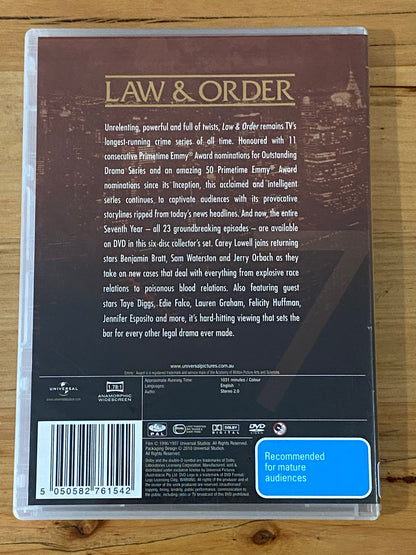 Law and Order Season 7 DVD 6-Disc Set PAL 4 VGC