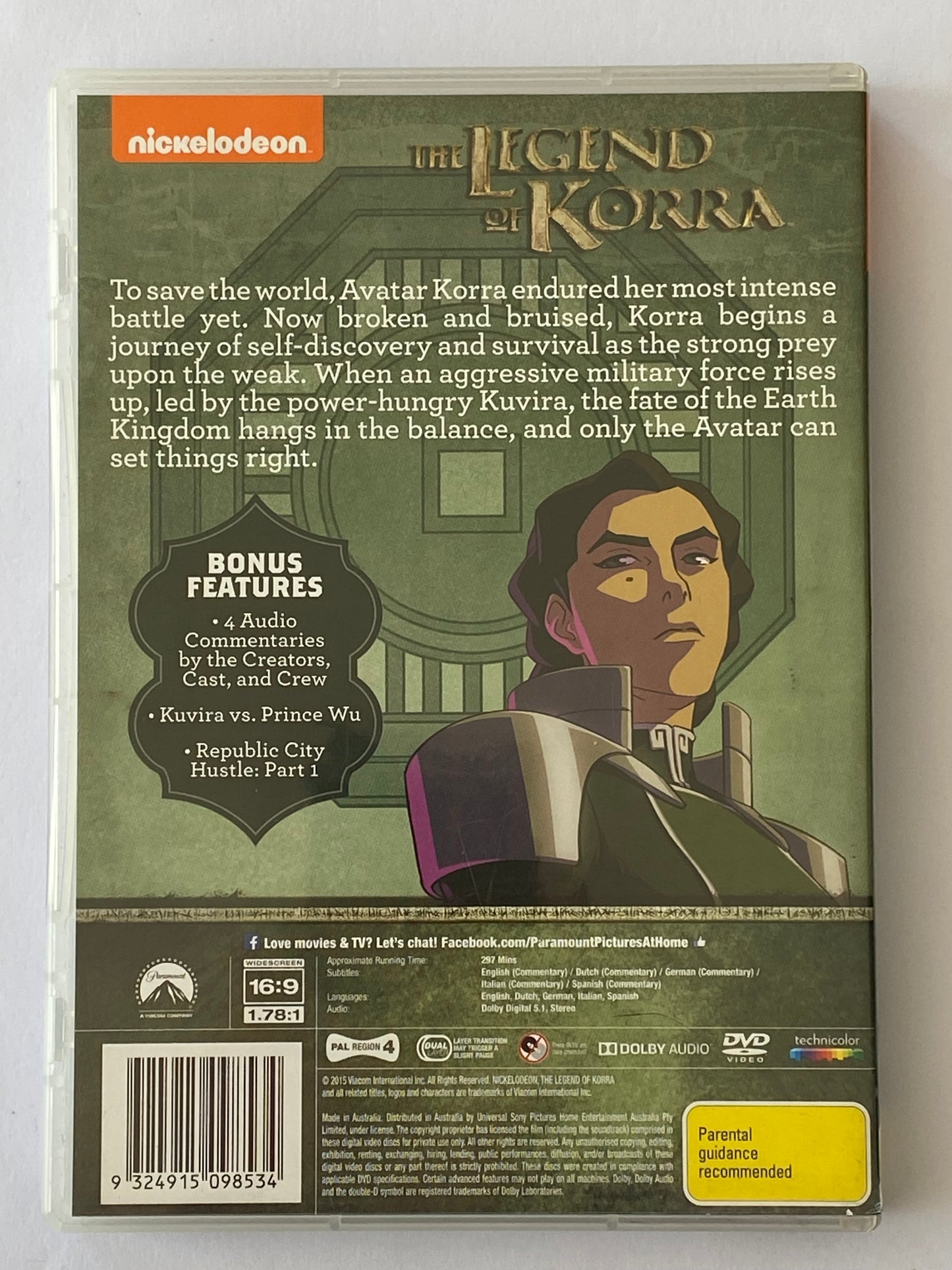 The Legend of Korra Book 1,3 and 4 DVD Animation 2-Disc Set PAL 4 VGC