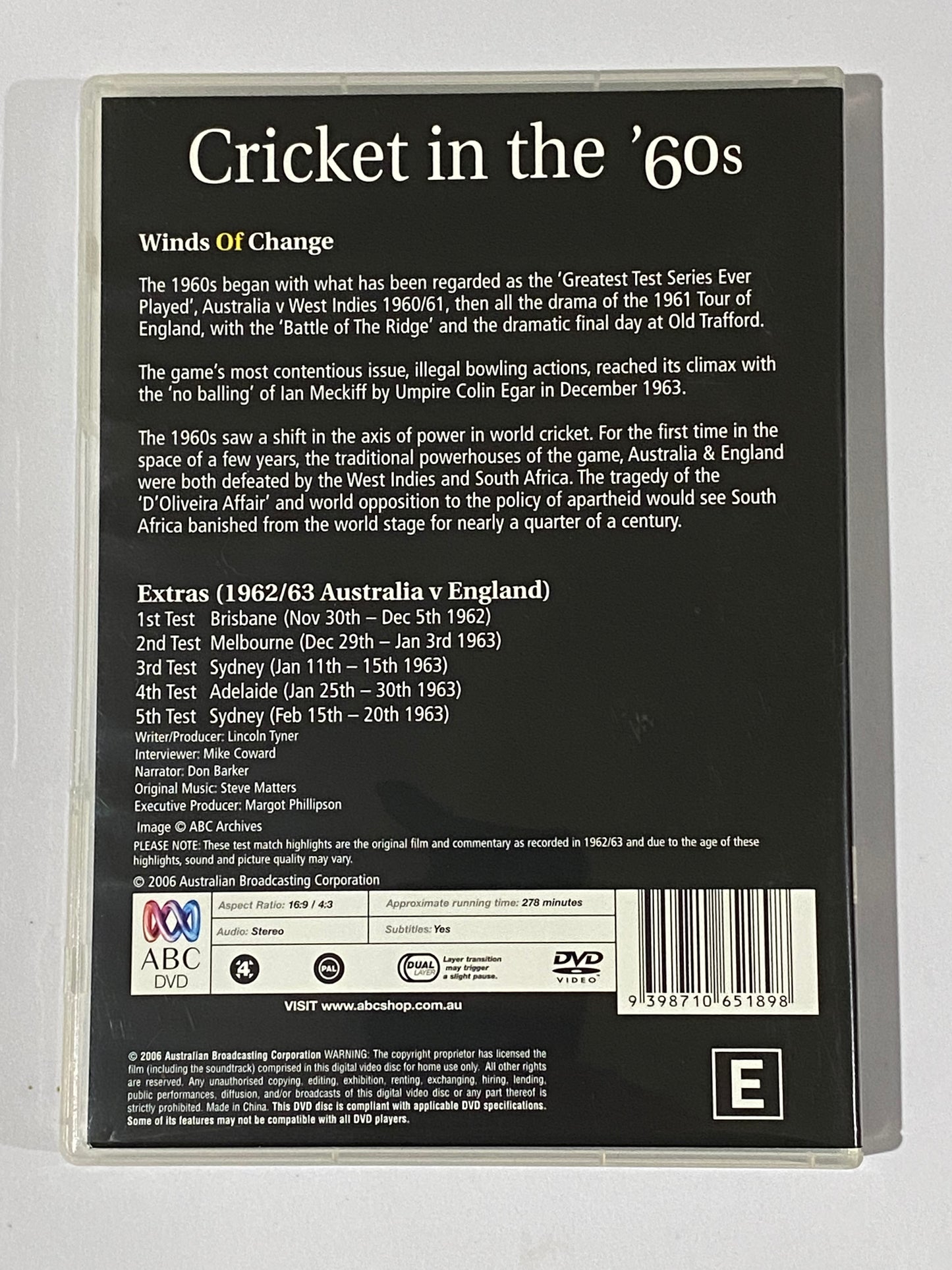 Cricket In The 50/60/70/80s DVD Bundle ABC Documentary 6-Disc PAL 4 VGC