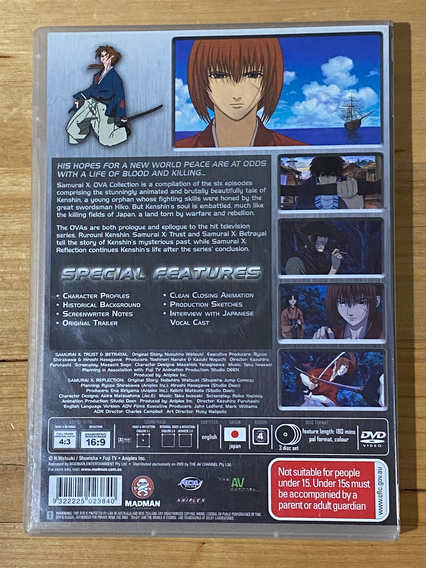 Essential Anime Samurai X OVA Collection DVD PAL 4 3-Disc VGC