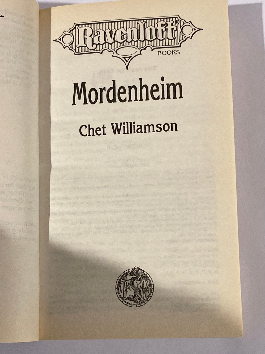 Mordenheim Ravenloft Chet Williamson 1994 Paperback Gothic Rare First Edition VGC