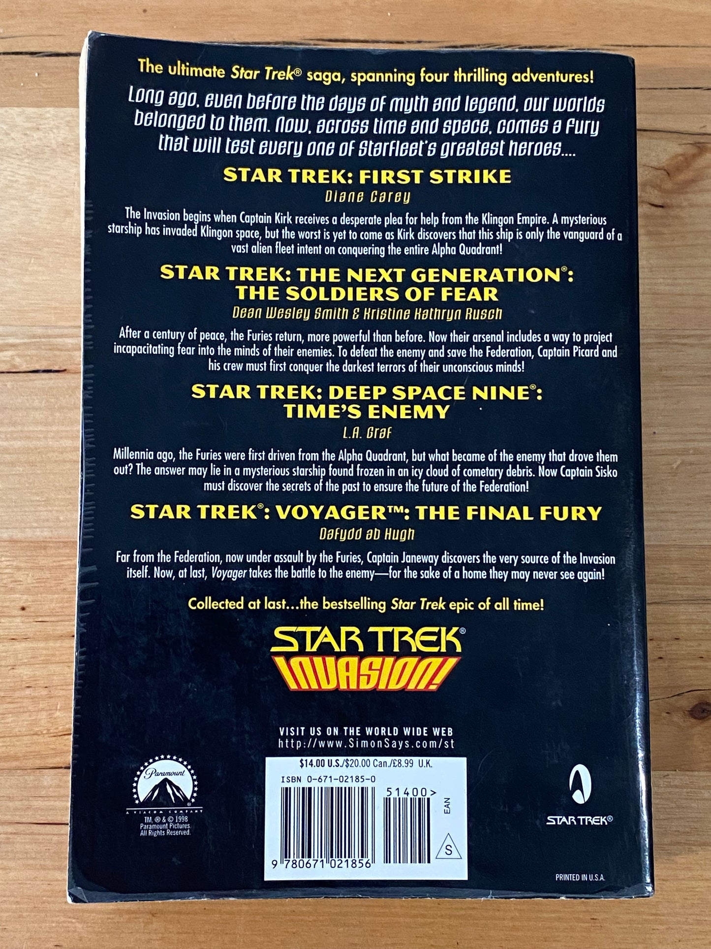 Star Trek Invasion Paperback 4 Stories In One 1996 GD