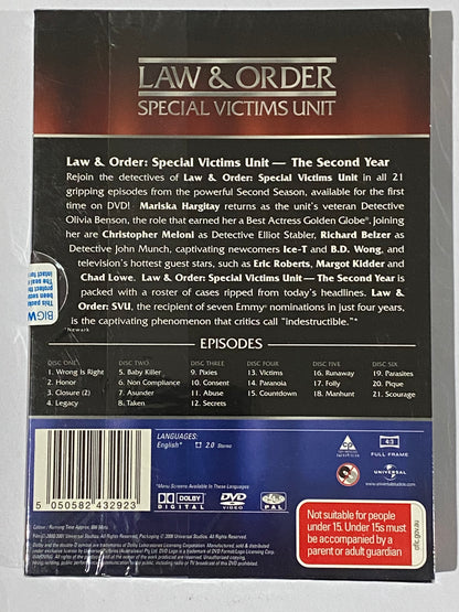 Law & Order SVU The Second Year DVD 6-Disc Set PAL 2,4,5 New Sealed