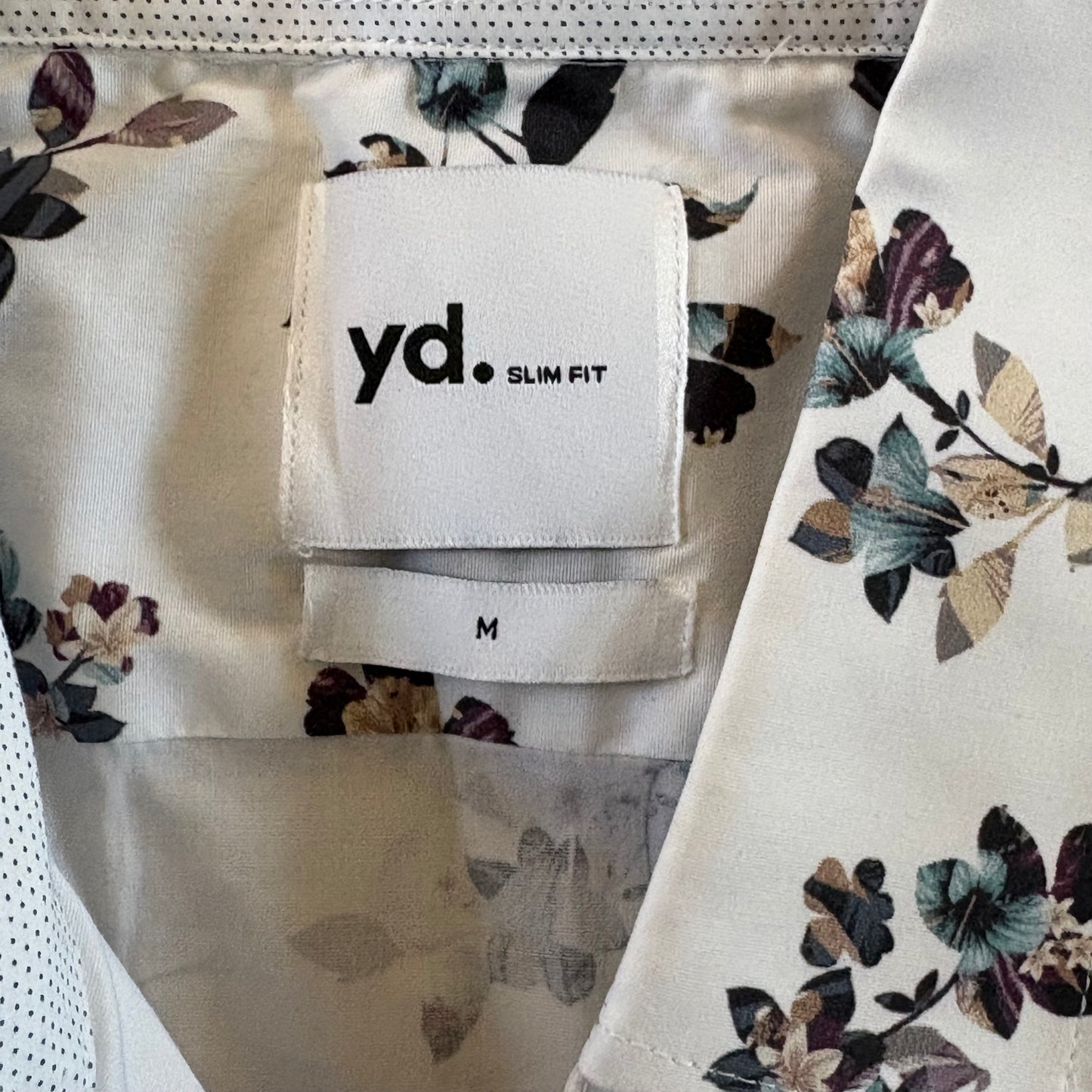 yd Shirt Men's Casual Medium Long Sleeve Slim Fit Photographic Floral Collared NWT