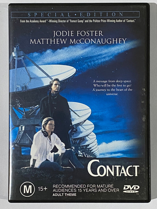 Contact Special Edition DVD Sci-Fi Jodie Foster Based on Carl Sagan novel PAL 4 VGC