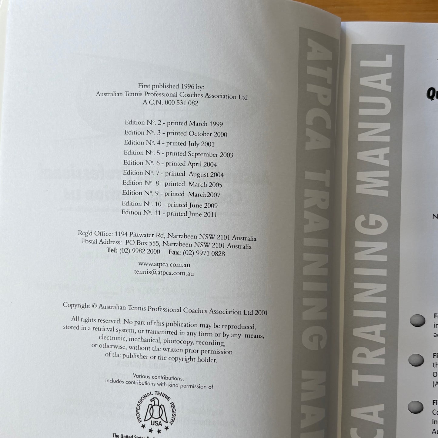 Supercoach Tennis Manual ATPCA Paperback 2011 GD