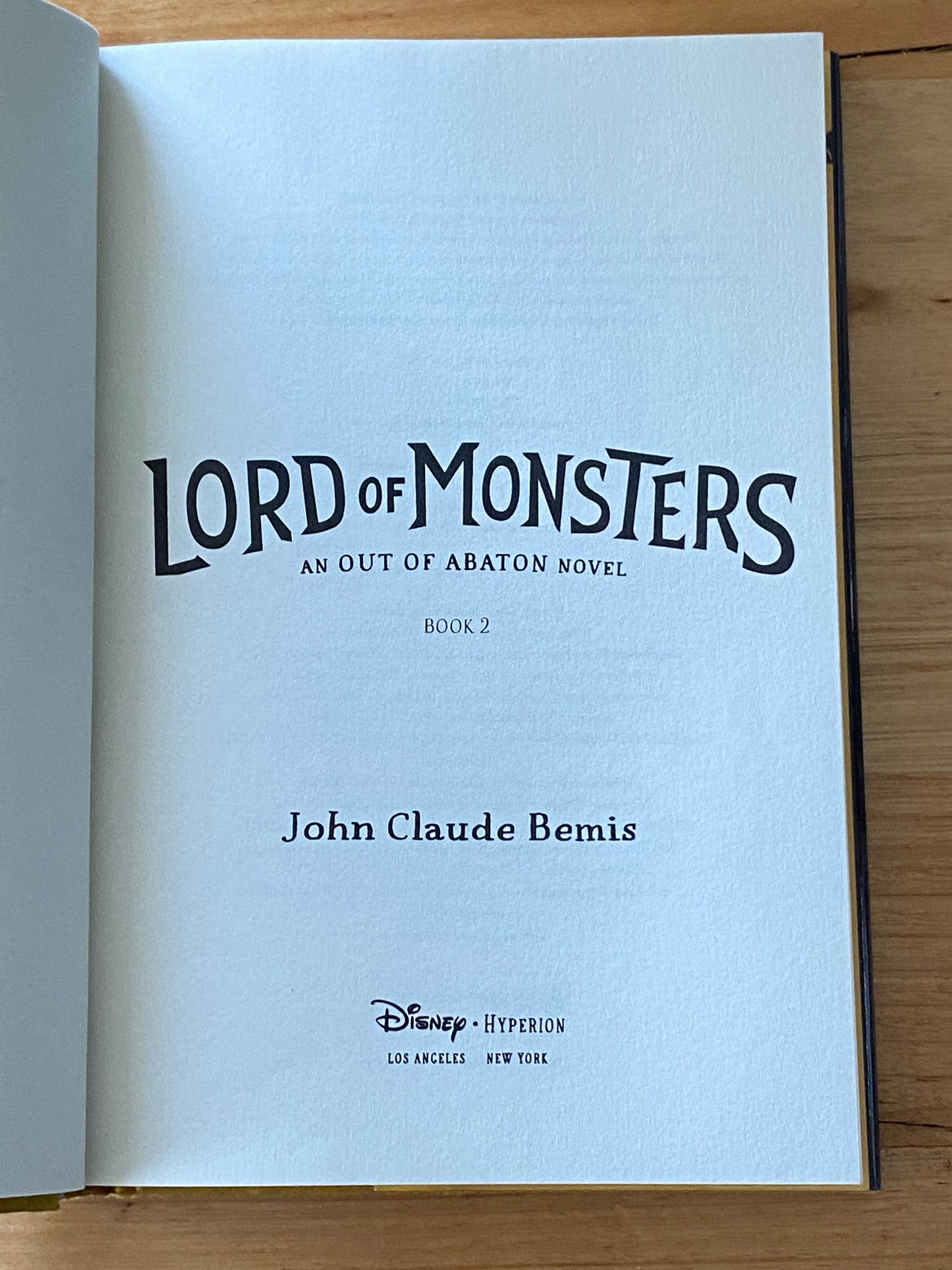 Lord Of Monsters by John Claude Bemis Hardcover 2017 GD