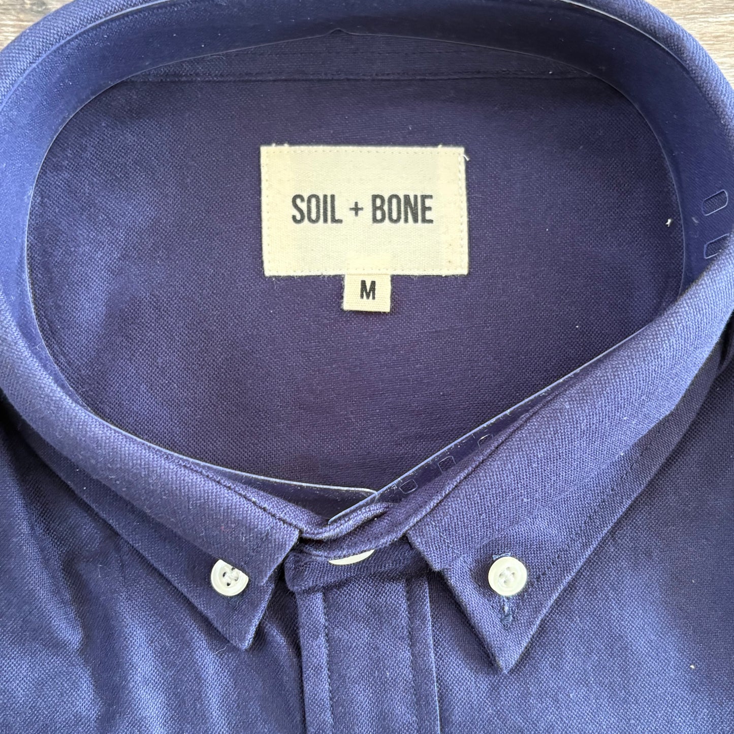 Soil And Bone Shirt Men's Medium Casual Long Sleeve Blue Collared NWT