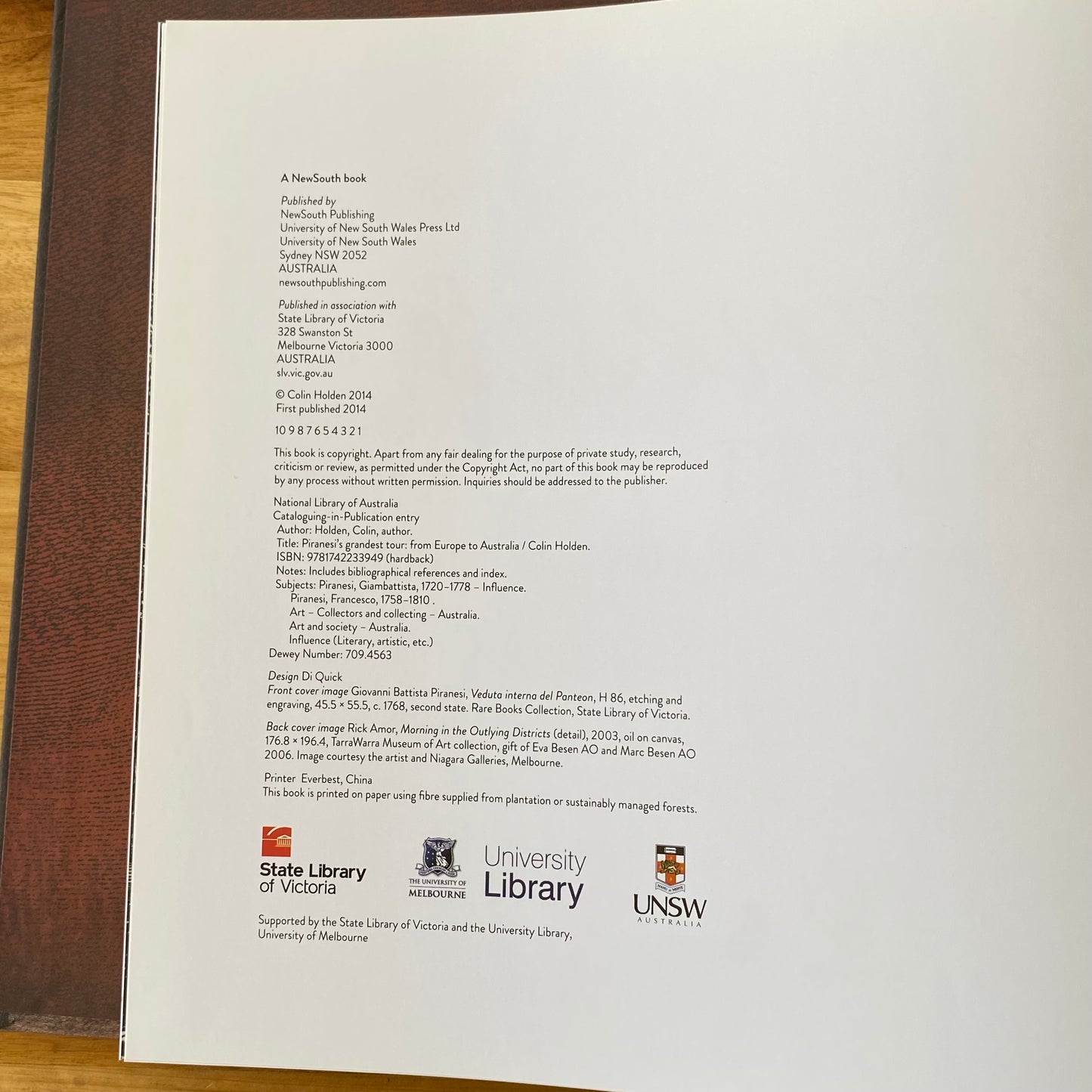 Piranesi's Grandest Tour: From Europe to Australia by Colin Holden Hardcover 2014 GD