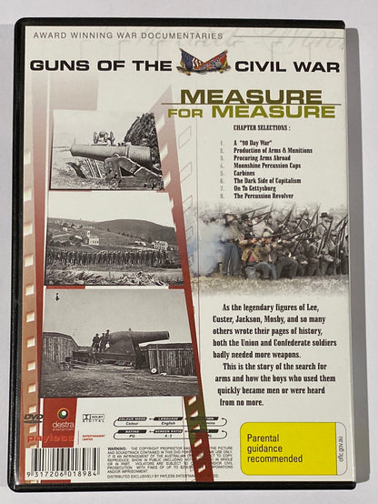 Guns of the Civil War Measure For Measure DVD PAL 4 VGC