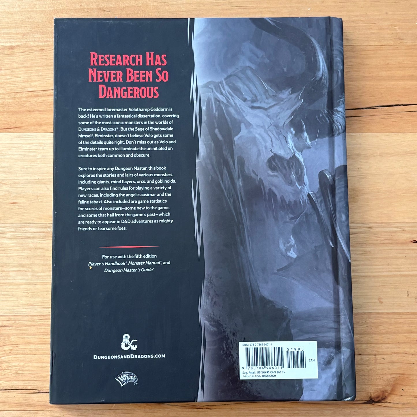 Volo's Guide To Monsters Dungeons & Dragons Hardcover 2016 GD