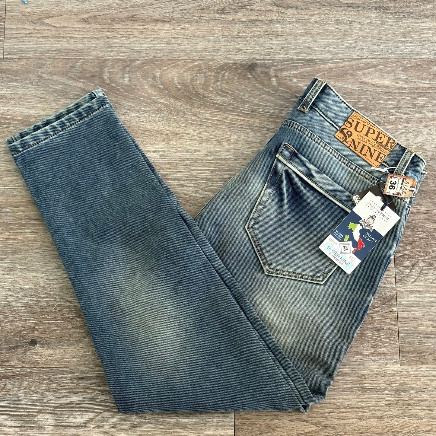 Super Nine Mens W 36 L 27 Denim Blue Jeans NWT