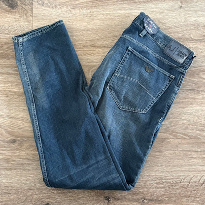 Armani Jeans J23 Mens Slim Fit Stretch Denim W34 L34 Blue New With Tags