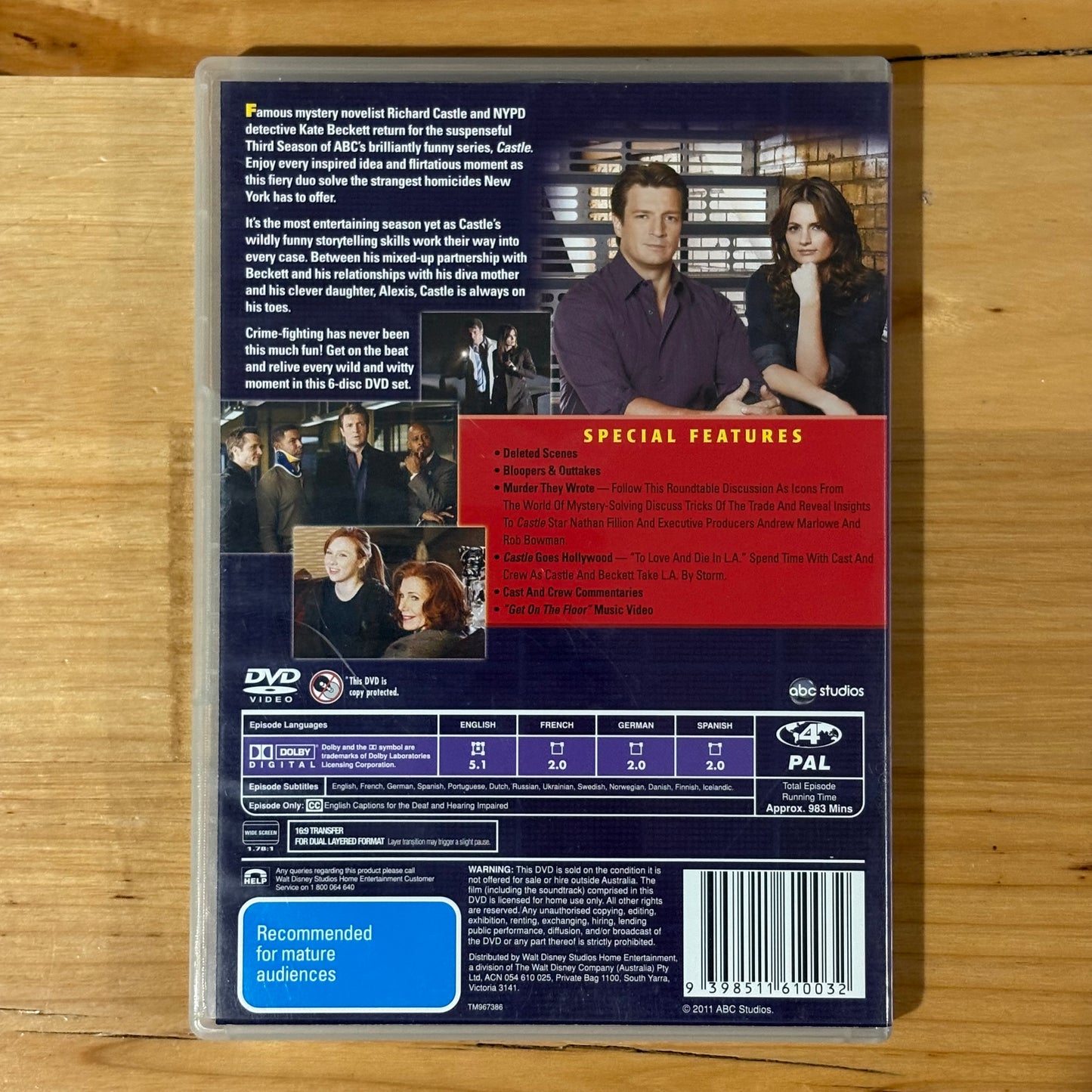 Castle Seasons 1-8 Complete DVD Nathan Fillion US Police Drama PAL 4 VGC