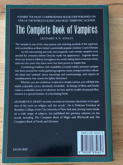 The Complete Book of Vampires by Leonard R.N. Ashley Paperback 1998 GD