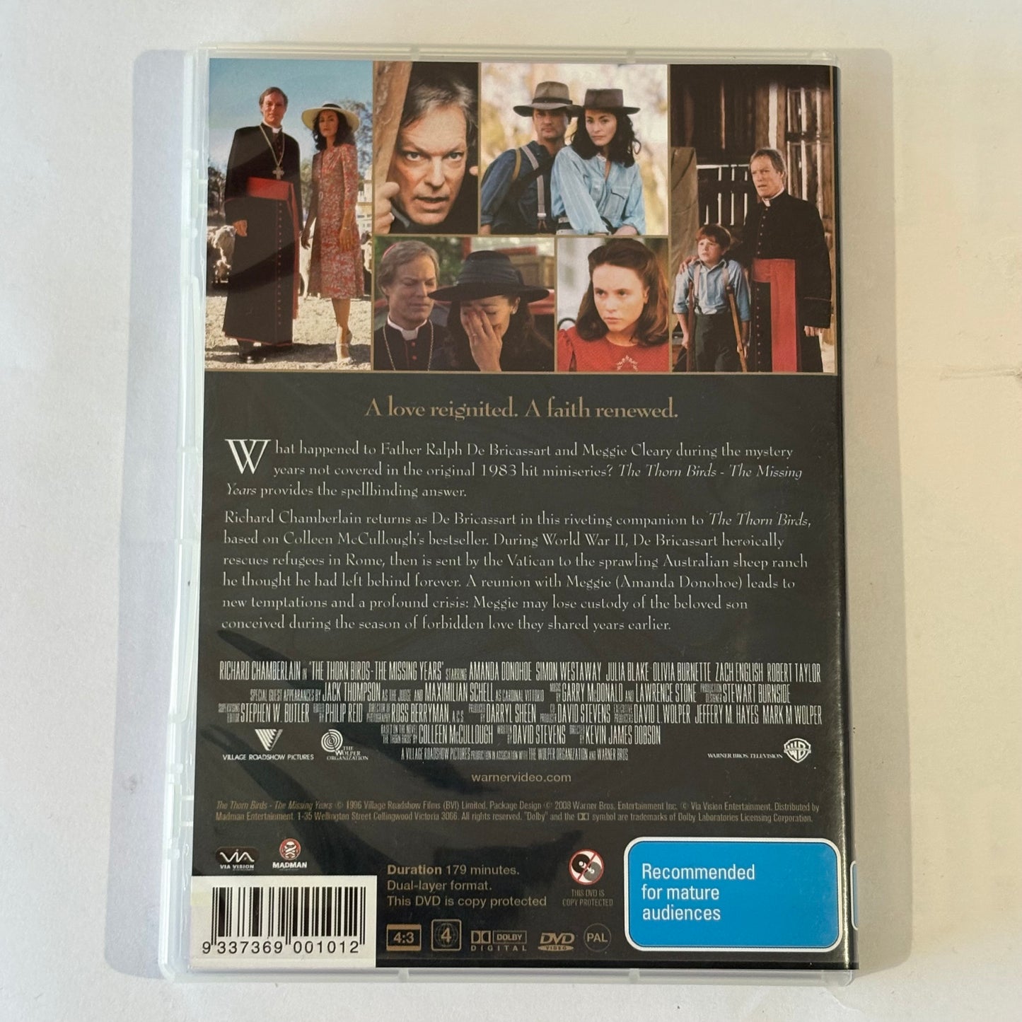 The Thorn Birds & The Missing Years DVD Richard Chamberlain PAL 4 VGC