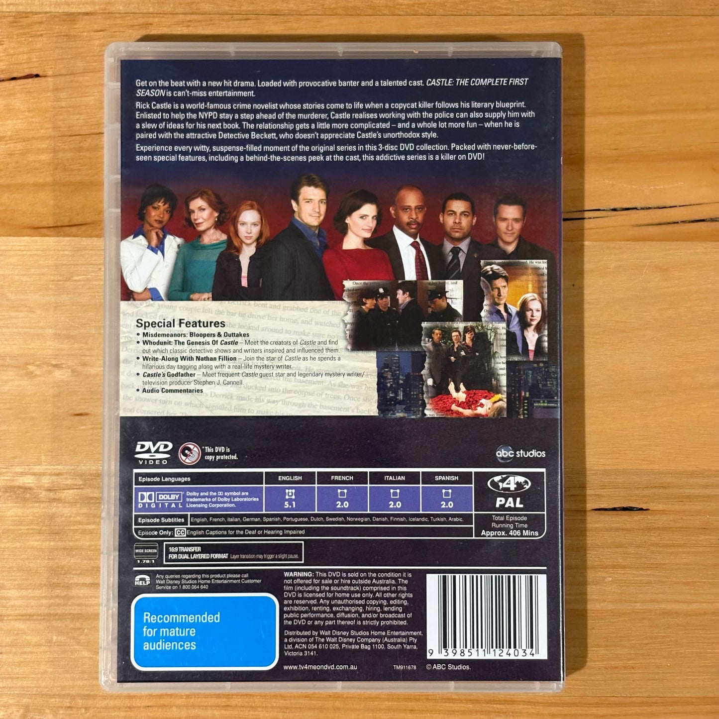 Castle Seasons 1-8 Complete DVD Nathan Fillion US Police Drama PAL 4 VGC