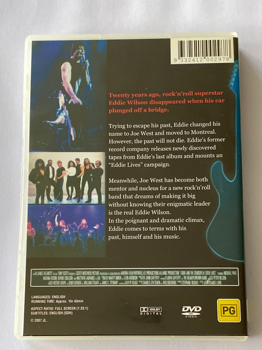 Eddie And The Cruisers 2 Eddie Lives! DVD PAL 4 VGC