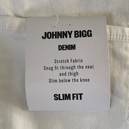Johnny Bigg Men’s White Jeans SZ 42-inch Waist Zip Fly New With Tags