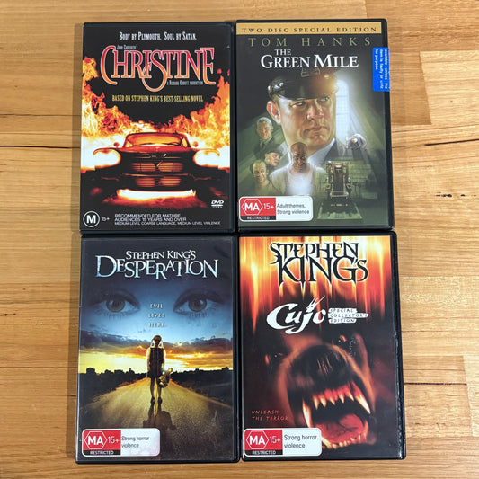 Stephen King Movies 4 DVD Bundle Cujo Christine Green Mile is New Sealed