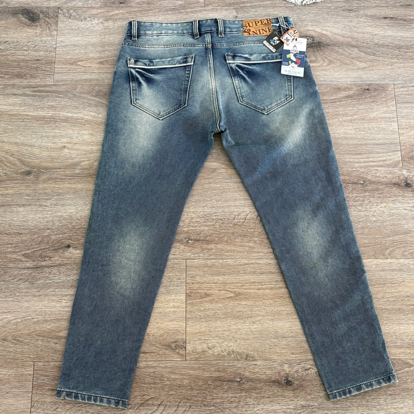 Super Nine Mens W 36 L 27 Denim Blue Jeans NWT