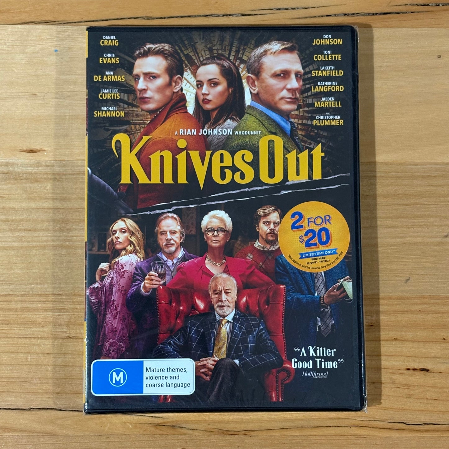 Knives Out DVD A Rian Johnson Whodunit Daniel Craig PAL 4 Brand New Sealed