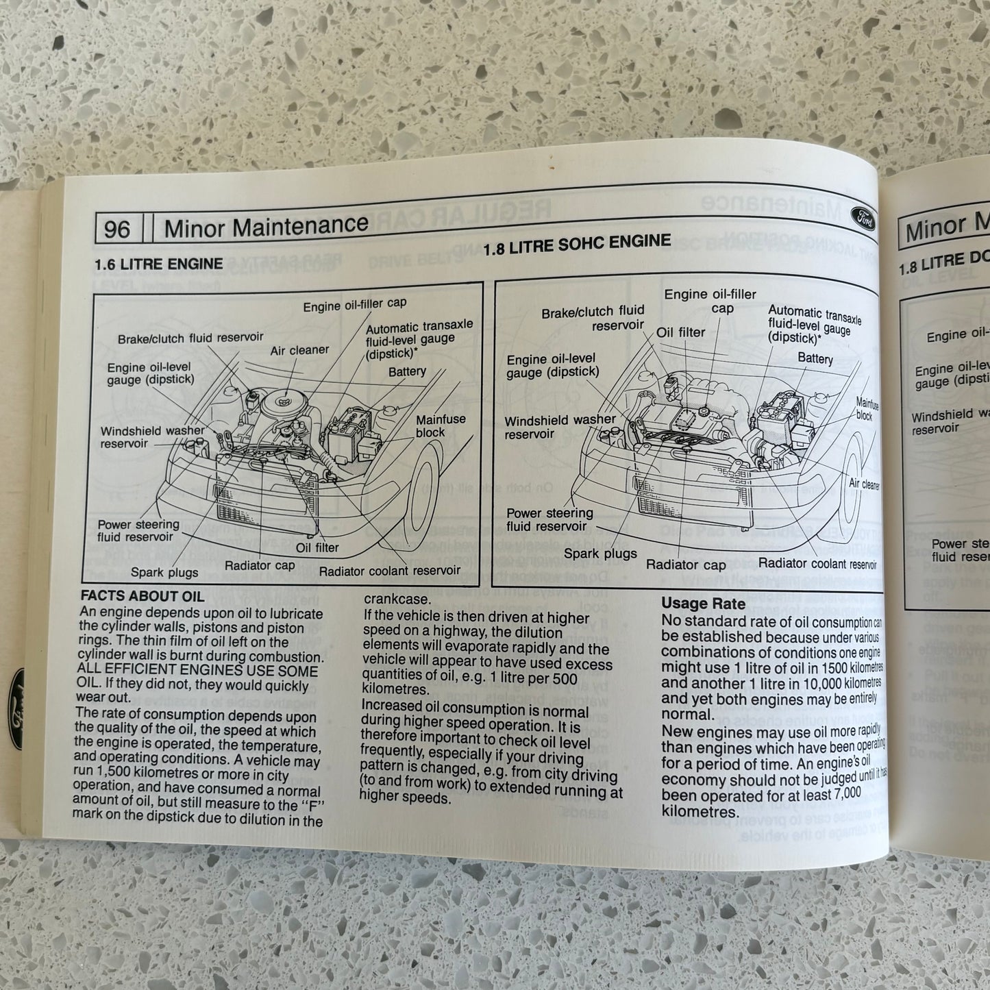 Ford Laser Owner's Manual and 1996 Model RHD Wiring Diagram Paperback GD