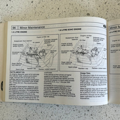Ford Laser Owner's Manual and 1996 Model RHD Wiring Diagram Paperback GD