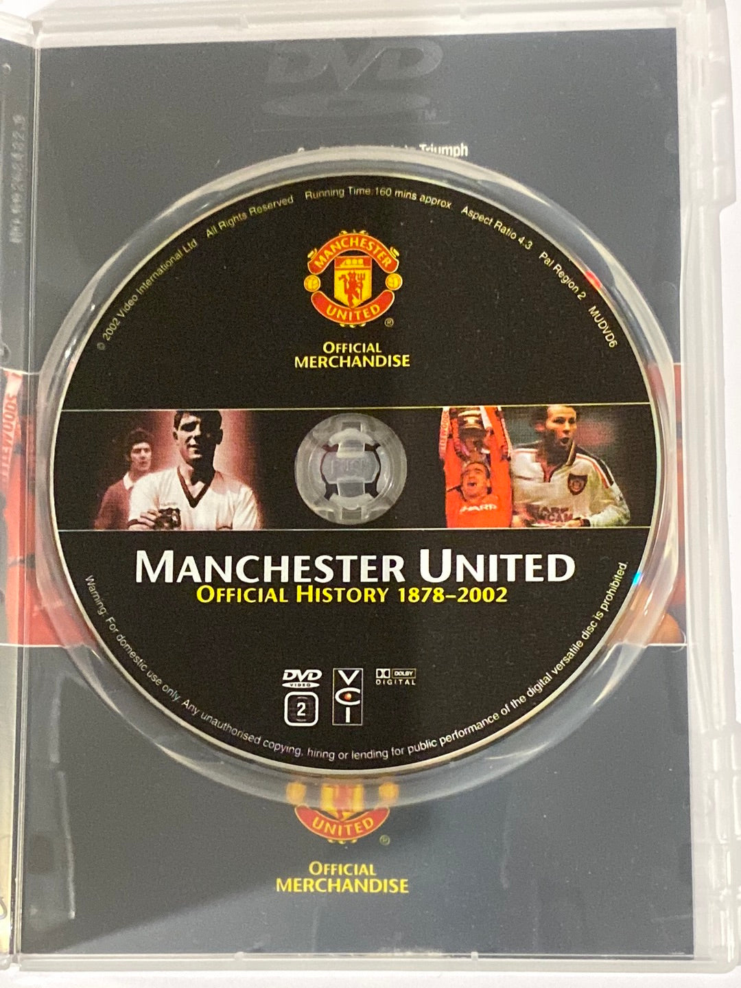 Manchester United Official History 1878-2002 DVD PAL 2 VGC