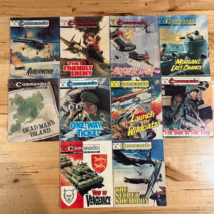 Commando War Comics x 10 Bundle Printed 1975 to 1976 DC Thomson 043