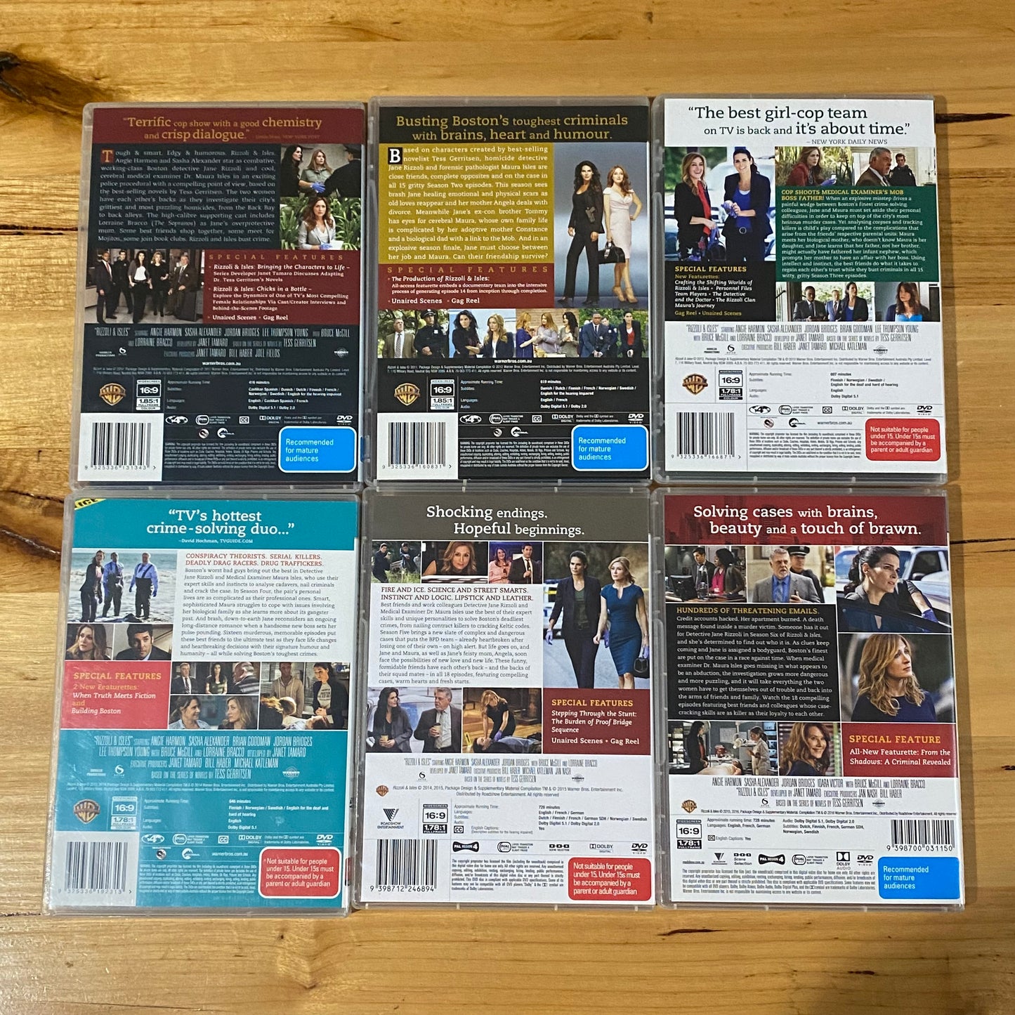 Rizzoli & Isles Complete Season 1-6 ­DVD 3-Disc Set PAL 4 VGC