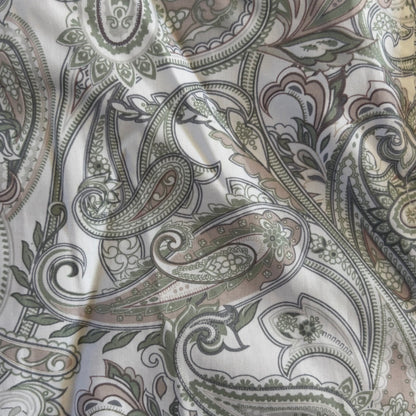 Tarocash Shirt Men's Casual Medium Long Sleeve Slim Fit White Paisley Pattern Collared NWT