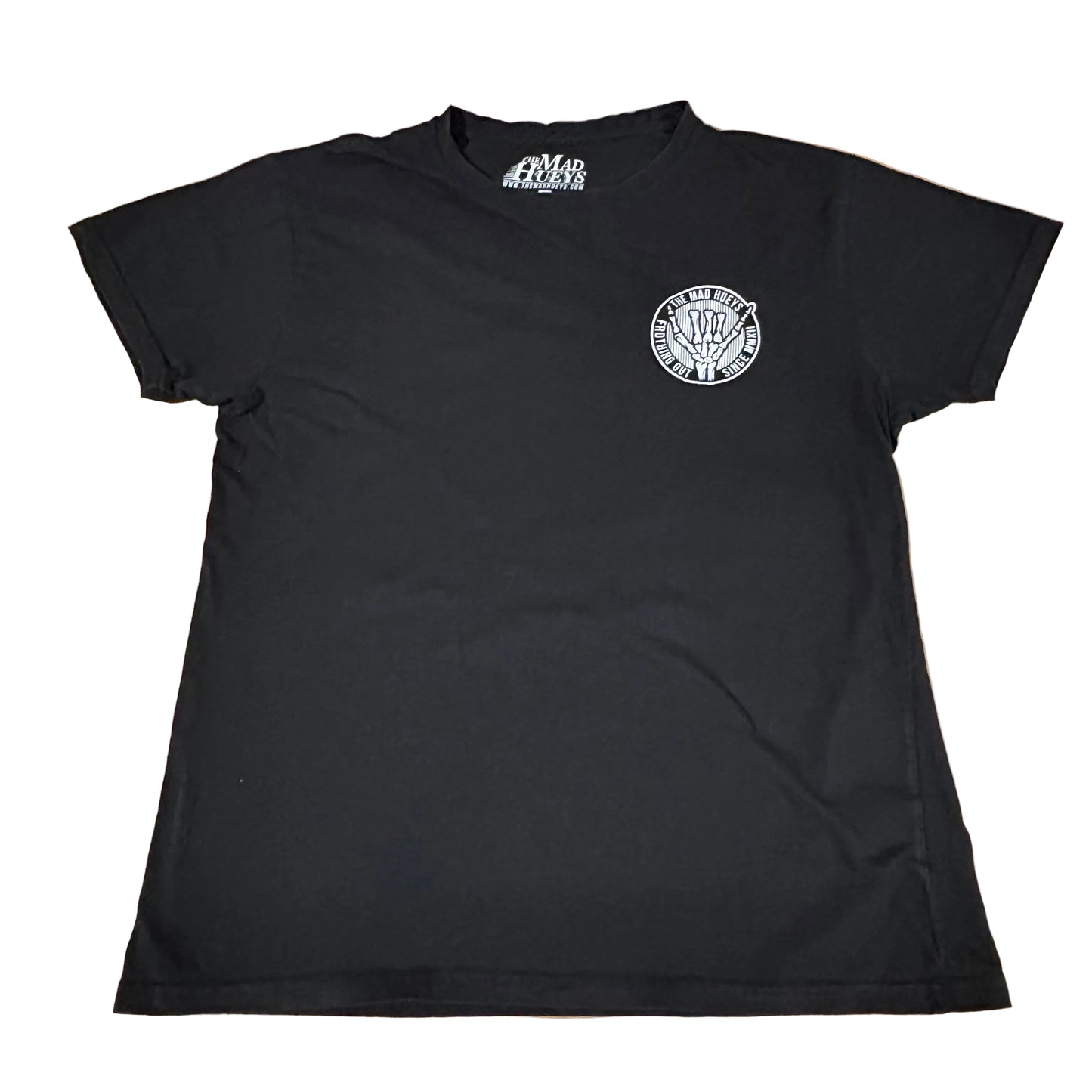 The Mad Hueys T-Shirt Black T-Shirt Double Side Print Cotton Size Large