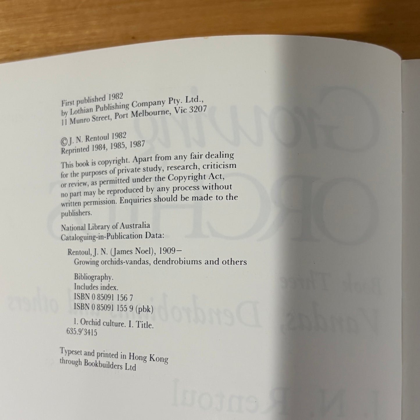 Growing Orchids Book 3 Vandas, dendrobiums and others Paperback 1987 GD