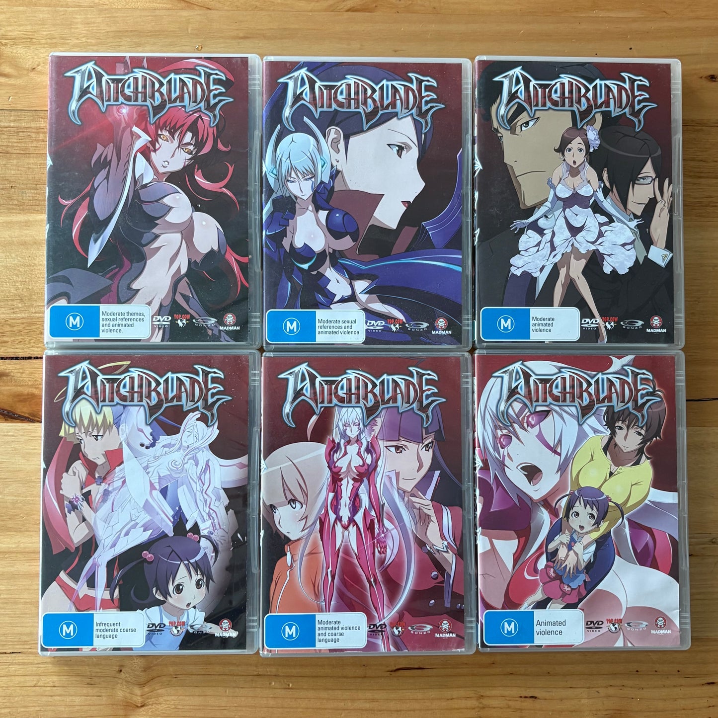 Witchblade 1-6 DVD complete Set Anime PAL 4 VGC