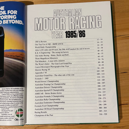 Australian Motor Racing Year 15 1985/86 Hardcover GD