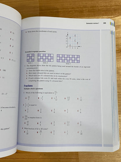 Essential Mathematics for the Victorian Curriculum Year 7 1st Edition Paperback VGC