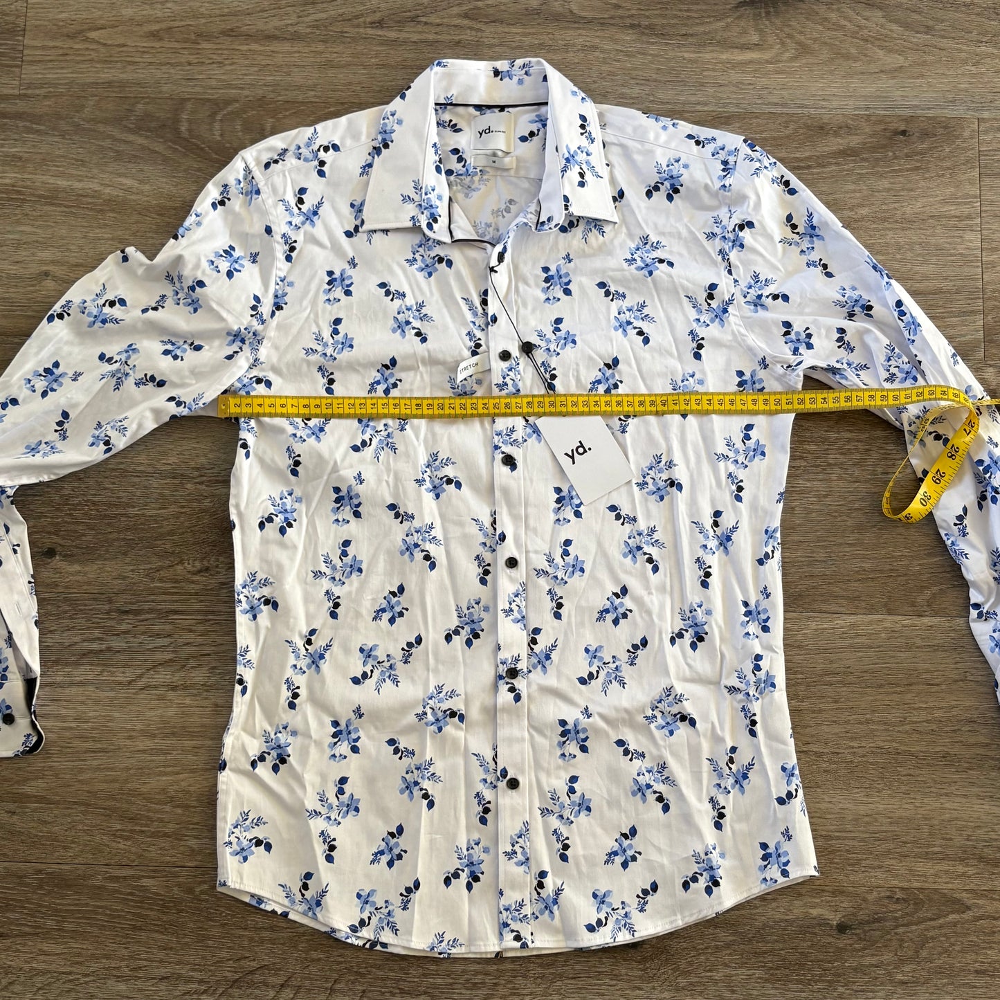 yd Shirt Men's Casual Medium Long Sleeve Slim Fit Floral Collared NWT