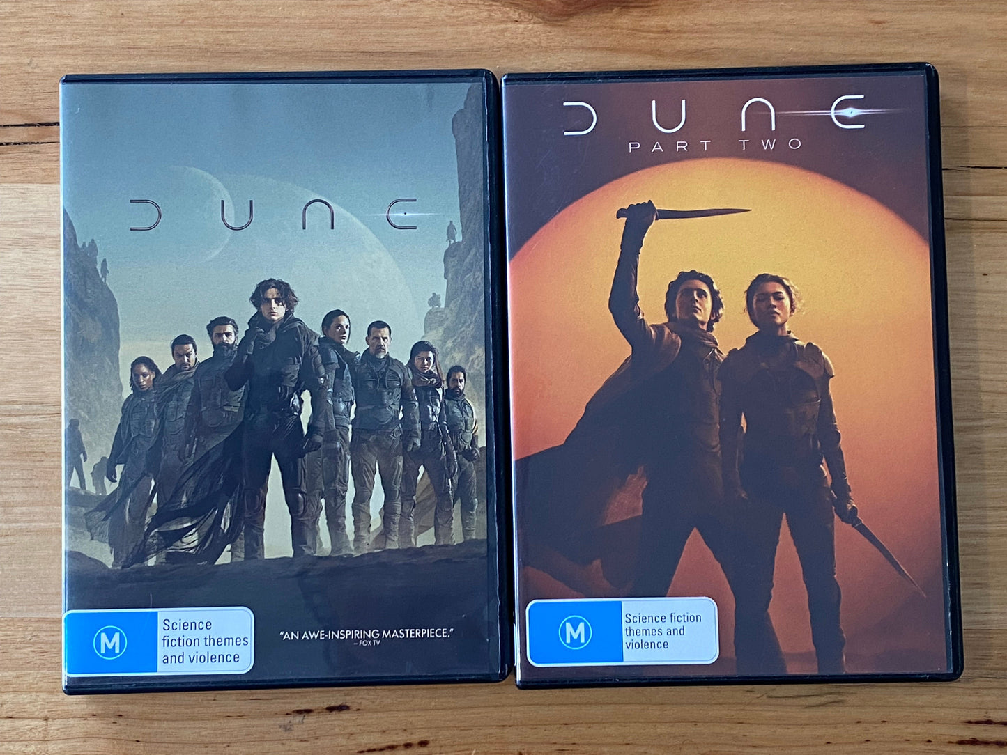 Dune Parts 1 and 2 DVD Science Fiction Timothée Chalamet Zendaya PAL 4 VGC