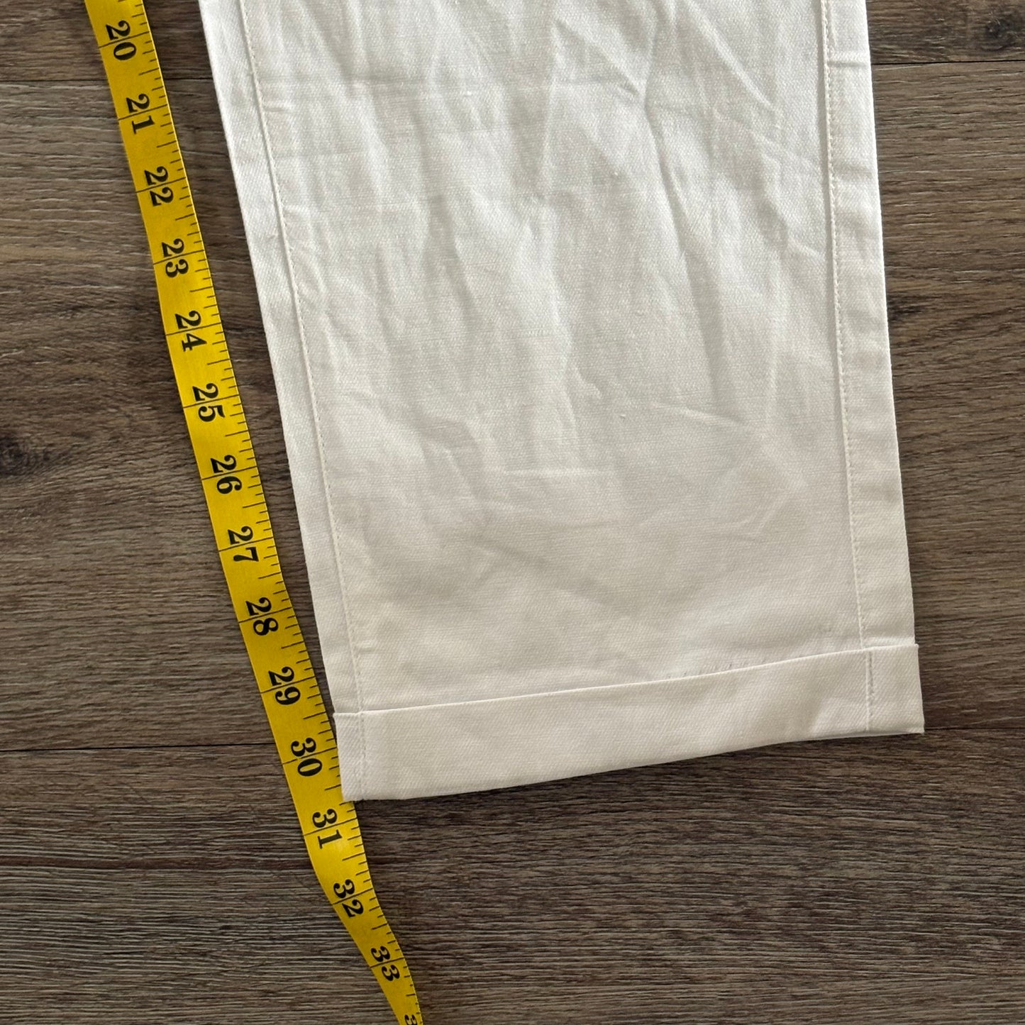 Tarocash Men’s Linen Pants White Sz 44-inch Waist Dune Slim Stretch Zip Fly NWT