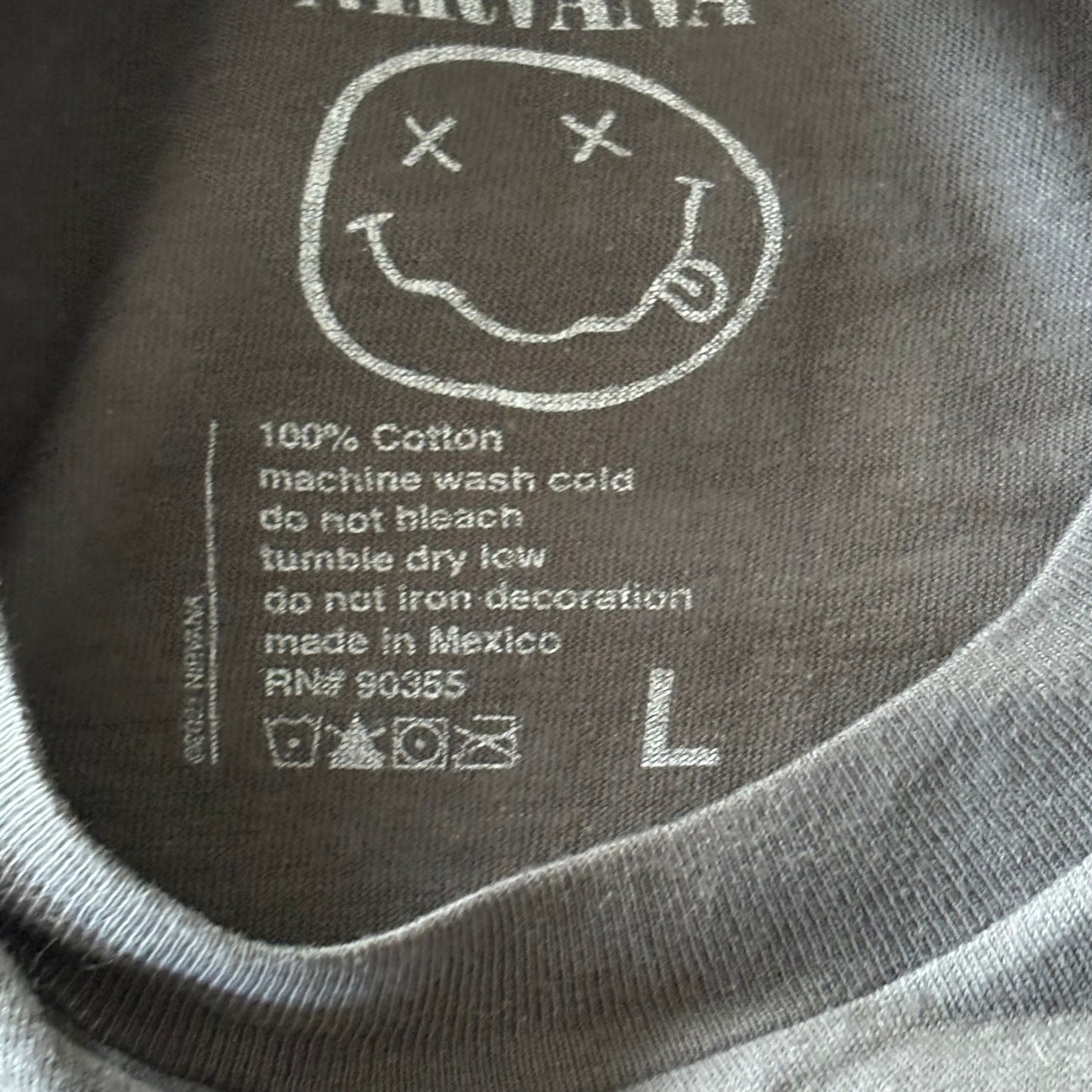 Nirvana In Utero T-Shirt Black Short Sleeve Size Large