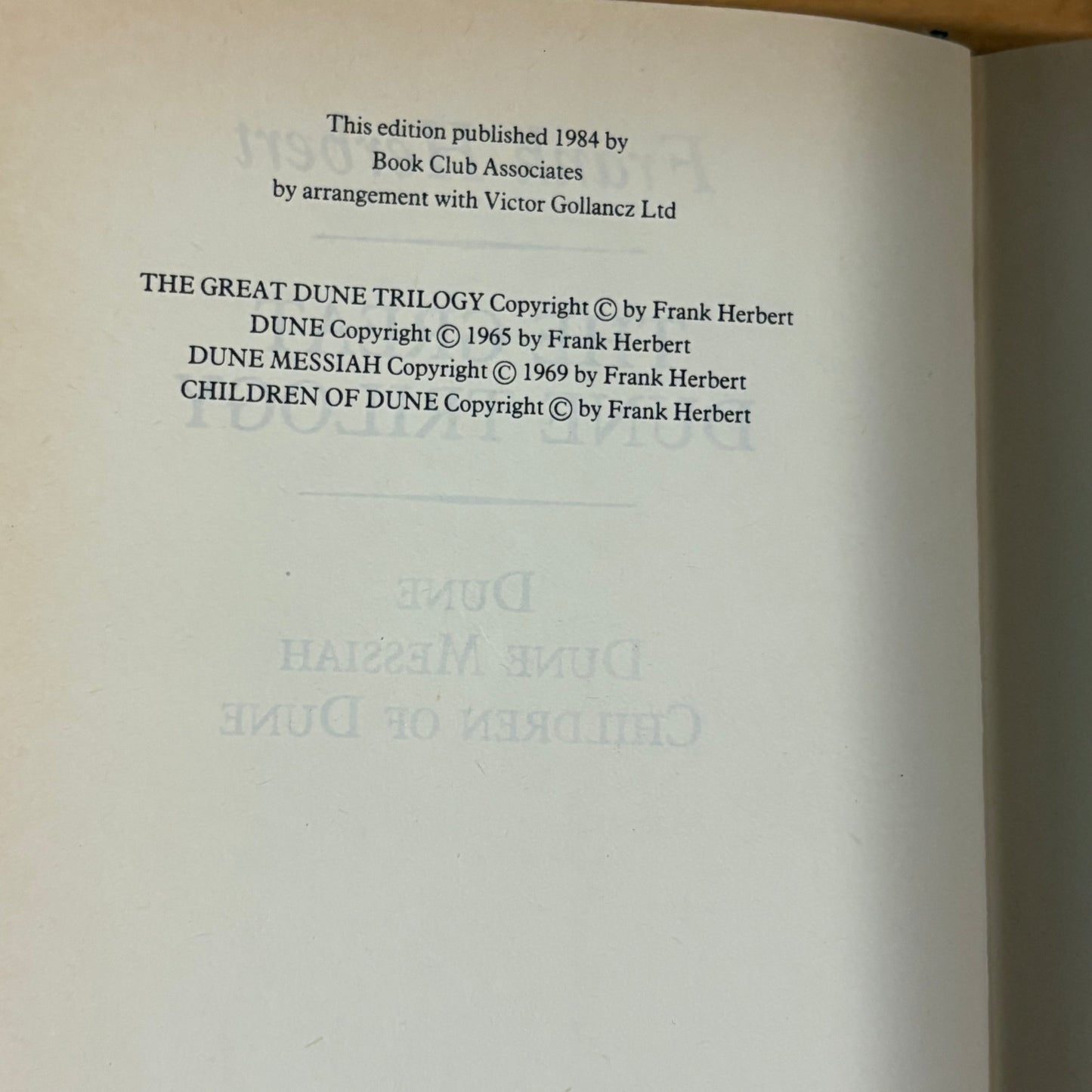 The Great Dune Trilogy by Frank Herbert Hardcover 1984 GD