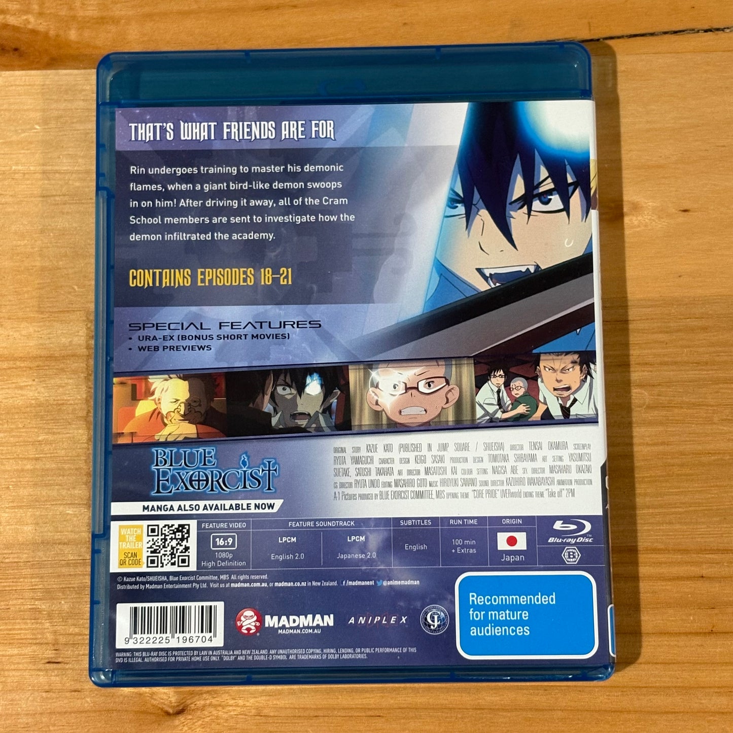 Blue Exorcist Collector's Edition Boxset Blu-Ray Anime Reg B VGC