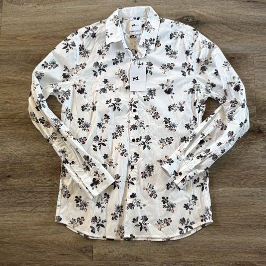 yd Shirt Men's Casual Medium Long Sleeve Slim Fit Photographic Floral Collared NWT