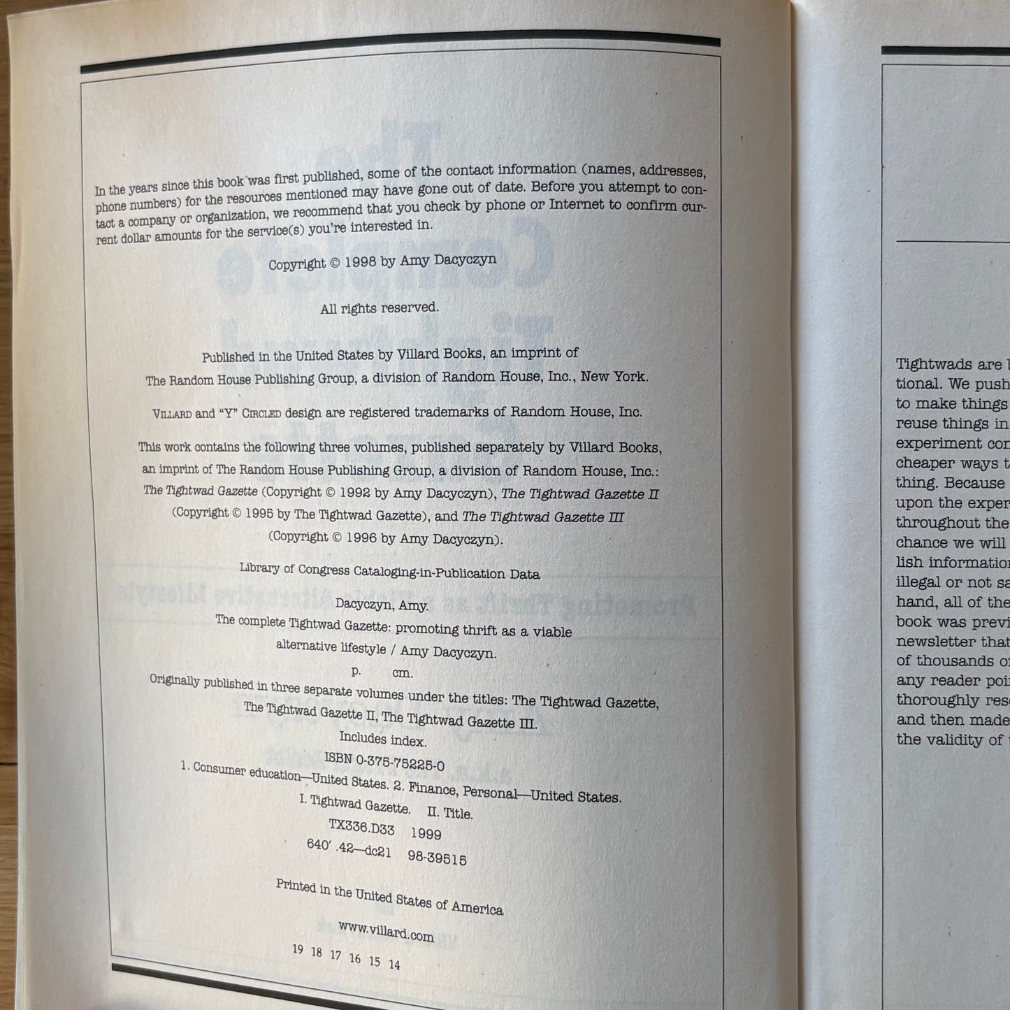 The Complete Tightwad Gazette by Amy Dacyczyn Frugal Zealot Paperback GD