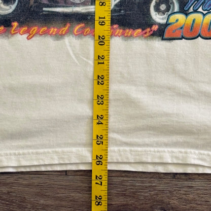 NASCAR T-Shirt Pombo Sargent Classic Men's White Short Sleeve Sz 44 Vintage