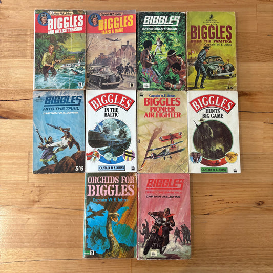 Biggles Paperbacks x 10 Bundle Captain W.E. Johns Vintage Story Books