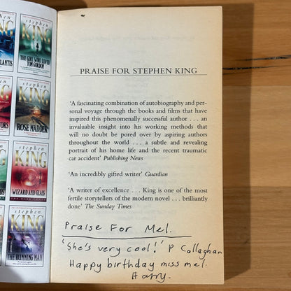 Stephen King On Writing Paperback 2000 New English Library GD