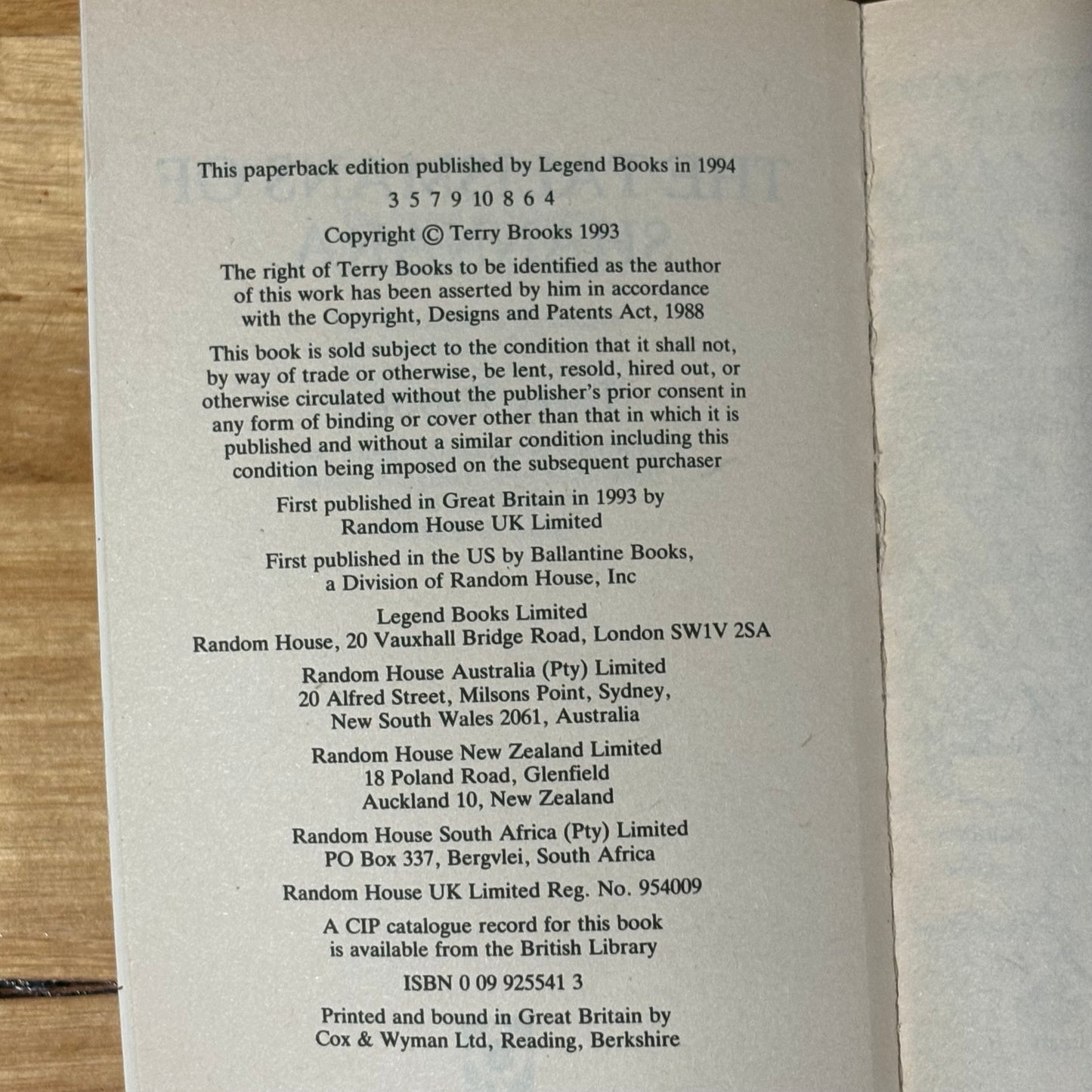The Talismans Of Shannara by Terry Brooks Paperback 1994 GD